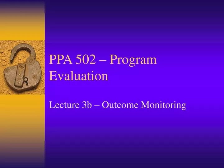 ppa 502 program evaluation