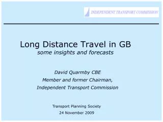 Long Distance Travel in GB some insights and forecasts
