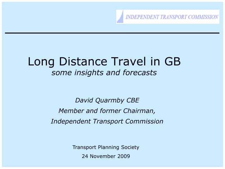 long distance travel in gb some insights and forecasts