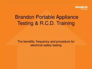 Brandon Portable Appliance Testing &amp; R.C.D. Training