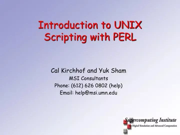 introduction to unix scripting with perl