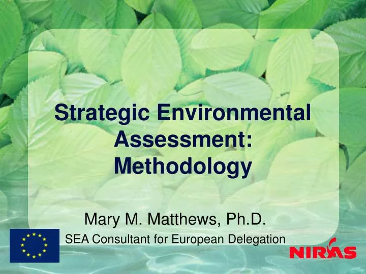 strategic environmental assessment methodology