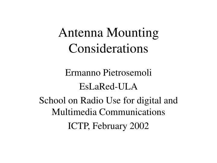 antenna mounting considerations