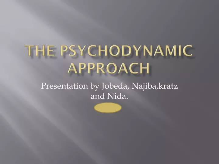 the psychodynamic approach