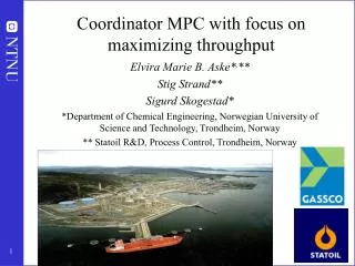 Coordinator MPC with focus on maximizing throughput