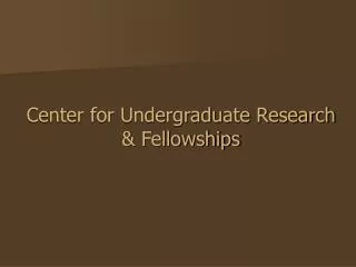 Center for Undergraduate Research &amp; Fellowships