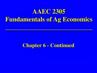 AAEC 2305 Fundamentals of Ag Economics ___________________________