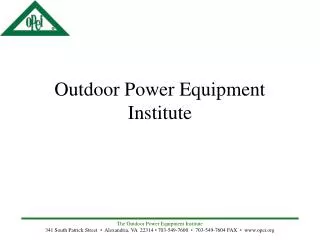 Outdoor Power Equipment Institute