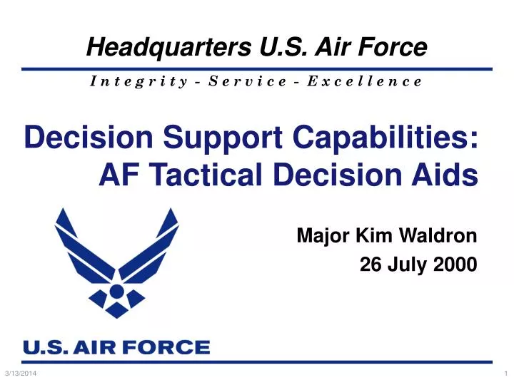 decision support capabilities af tactical decision aids