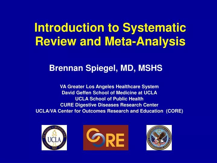 introduction to systematic review and meta analysis