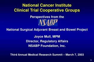 National Cancer Institute Clinical Trial Cooperative Groups