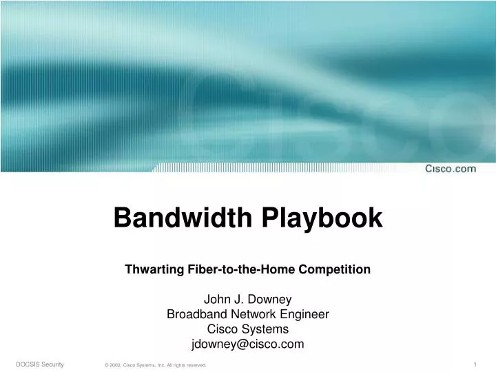 bandwidth playbook
