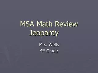 MSA Math Review Jeopardy