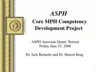 ASPH Core MPH Competency Development Project