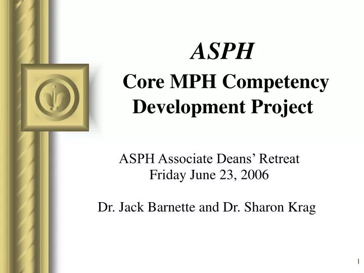 asph core mph competency development project