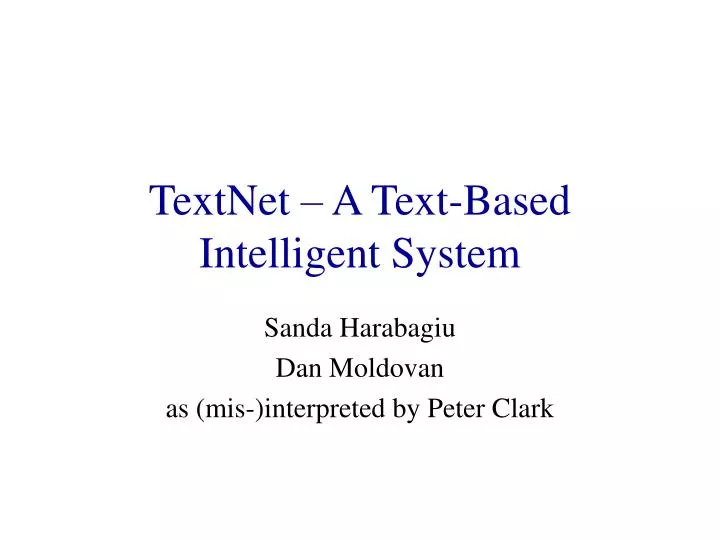 textnet a text based intelligent system