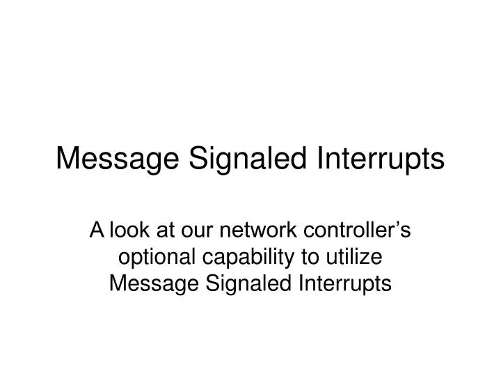 message signaled interrupts
