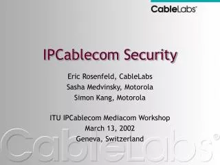 IPCablecom Security