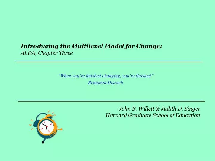 introducing the multilevel model for change alda chapter three