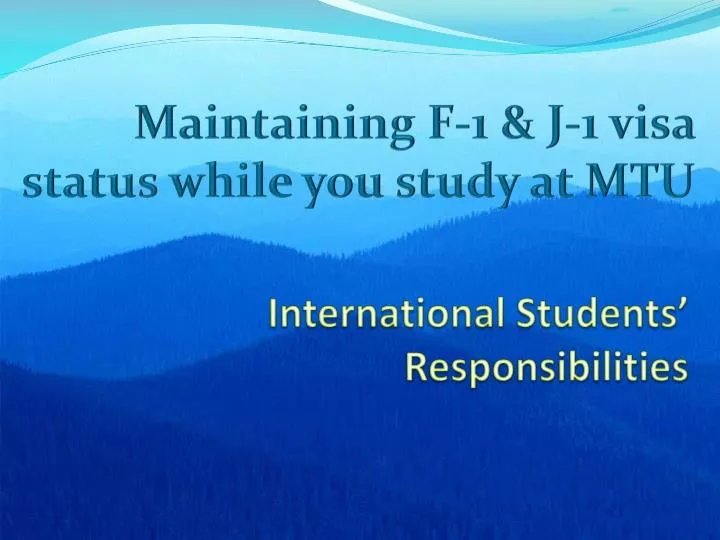 international students responsibilities