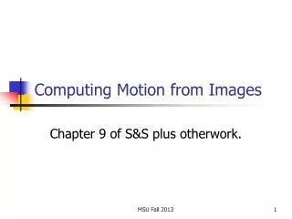 Computing Motion from Images