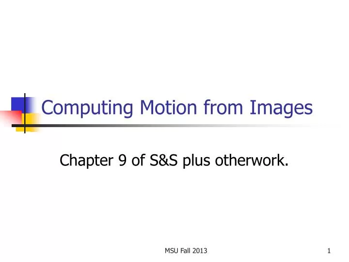 computing motion from images