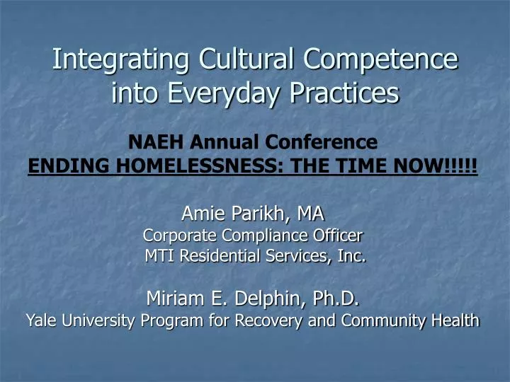 integrating cultural competence into everyday practices