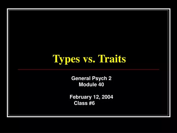 types vs traits
