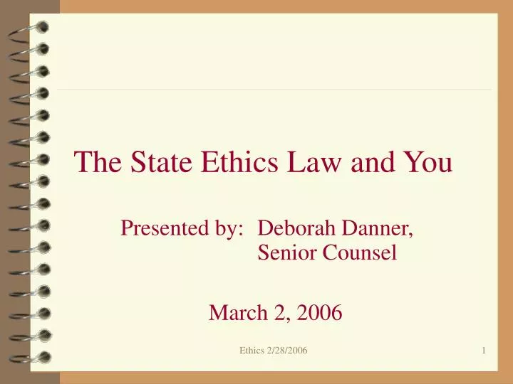 the state ethics law and you
