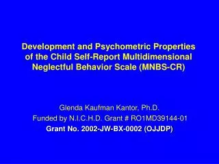 Development and Psychometric Properties of the Child Self-Report Multidimensional Neglectful Behavior Scale (MNBS-CR)