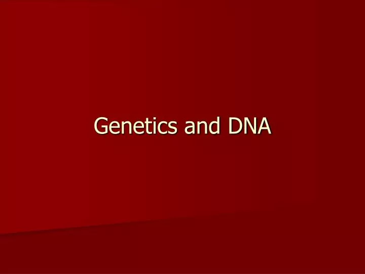 genetics and dna