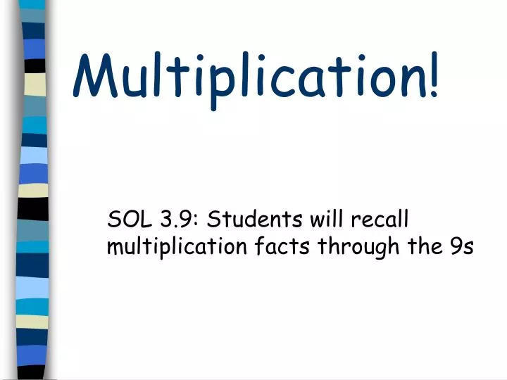 sol 3 9 students will recall multiplication facts through the 9s