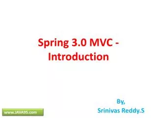 Spring 3.0 MVC - Introduction
