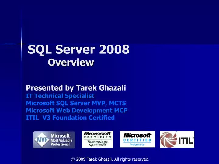 sql server 2008 overview