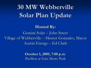 30 MW Webberville Solar Plan Update