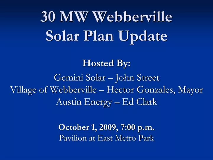30 mw webberville solar plan update