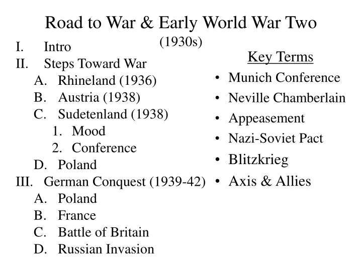 road to war early world war two 1930s
