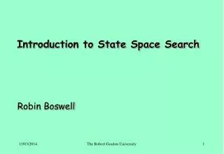 Introduction to State Space Search