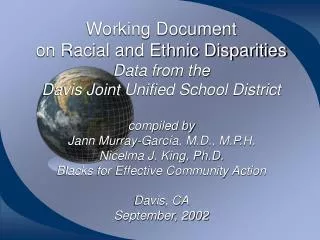 Racial and Ethnic Disparities in DJUSD