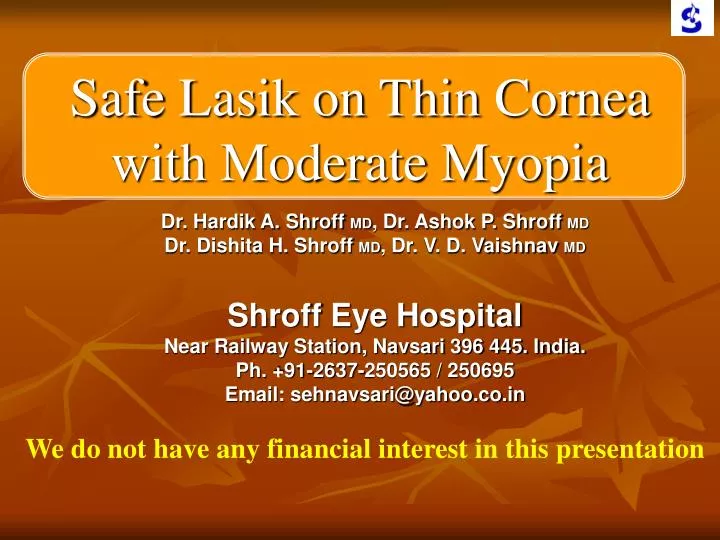 safe lasik on thin cornea with moderate myopia