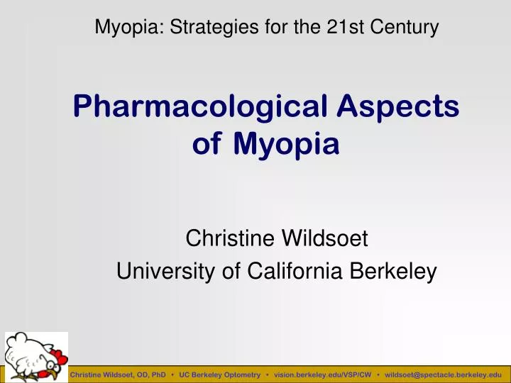 pharmacological aspects of myopia