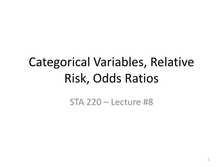 categorical variables relative risk odds ratios