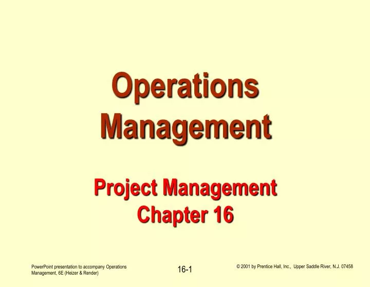 operations management project management chapter 16
