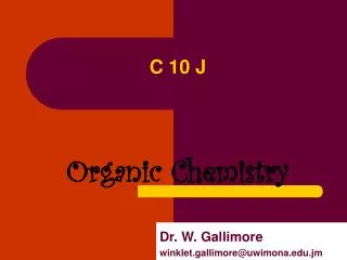 C 10 J Organic Chemistry