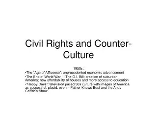 Civil Rights and Counter-Culture