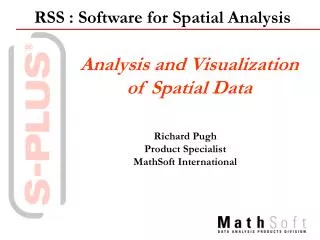 Analysis and Visualization of Spatial Data