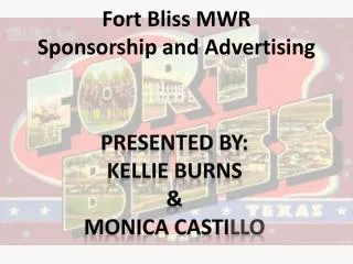 Fort Bliss MWR Sponsorship and Advertising