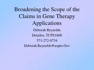 Broadening the Scope of the Claims in Gene Therapy Applications