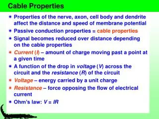 Cable Properties