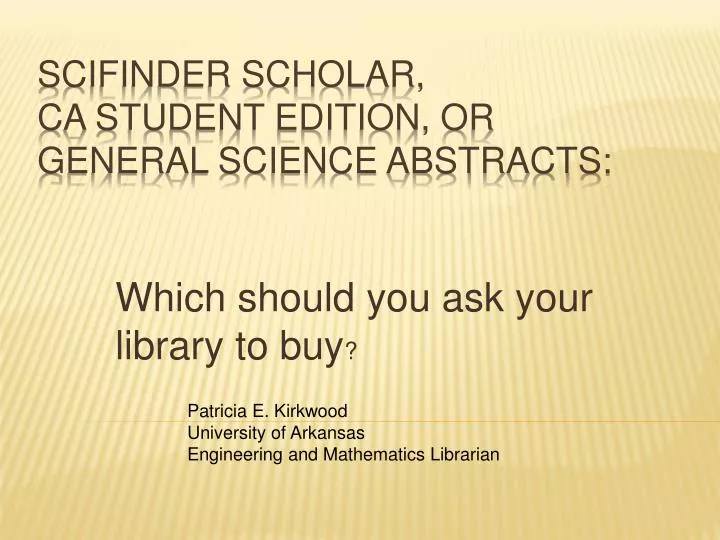 which should you ask your library to buy